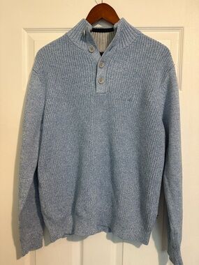 Nautica  Light Blue Men’s Quarter-Button Knit Sweater M